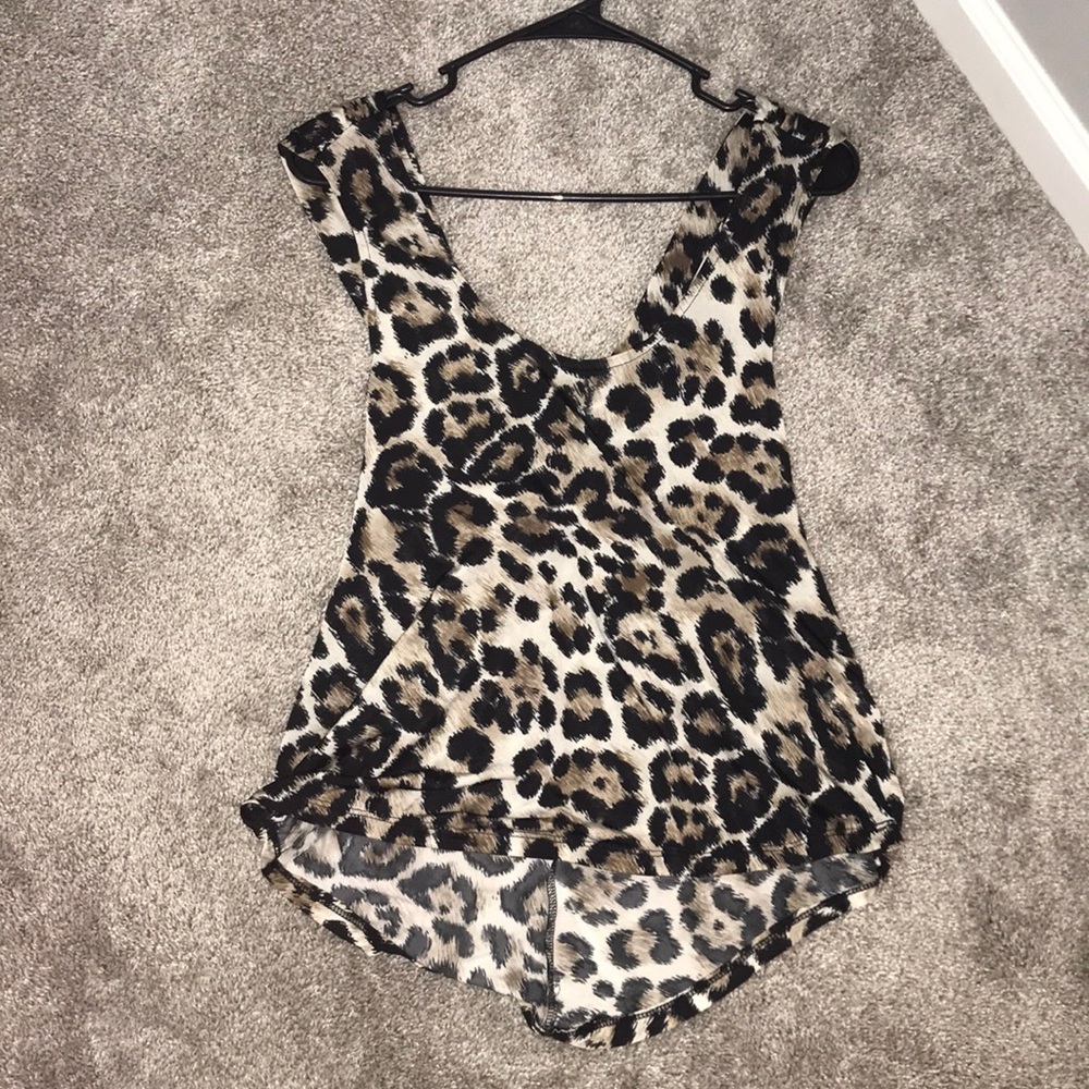 Leopard print silky tank